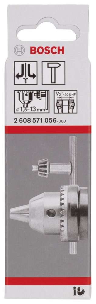 Bosch - 1/2''-20 - 1,5-13 mm Anahtarlı Mandren