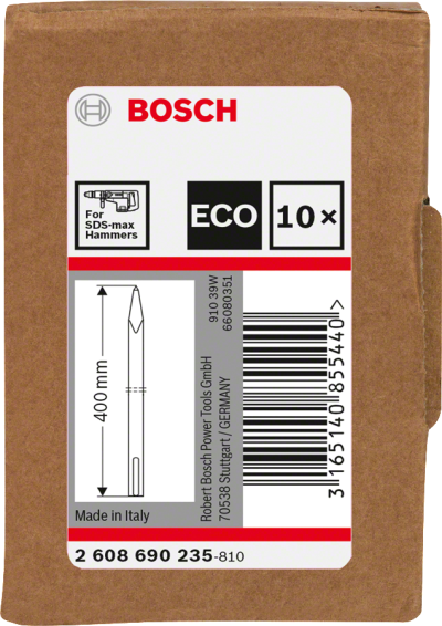 Bosch - SDS-Max Şaftlı Sivri Keski 400 mm 10'lu EKO