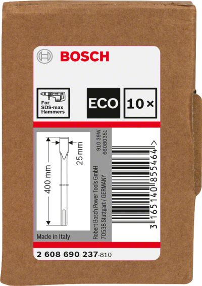 Bosch - SDS-Max Şaftlı Yassı Keski 400*25 mm 10'lu EKO