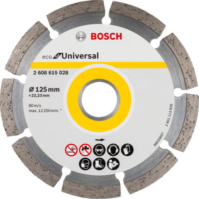 Bosch - Ekonomik Seri 9+1 Genel Yapı Malzemeleri İçin Elmas Kesme Diski 125 mm