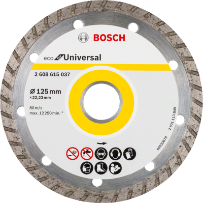 Bosch - Ekonomik Seri 9+1 Genel Yapı Malzemeleri İçin Elmas Kesme Diski 125 mm Turbo