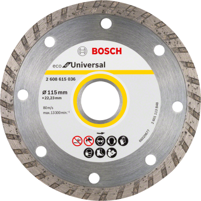 Bosch - Ekonomik Seri Genel Yapı Malzemeleri İçin Elmas Kesme Diski 115 mm Turbo