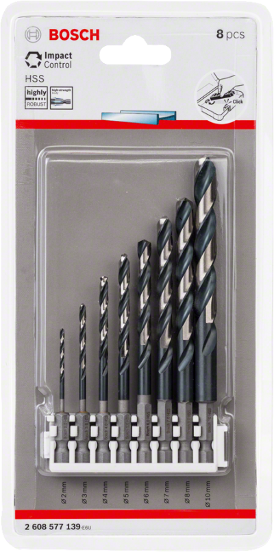 Bosch - Impact Control Serisi HSS Metal Matkap Ucu Seti 8'li - Click
