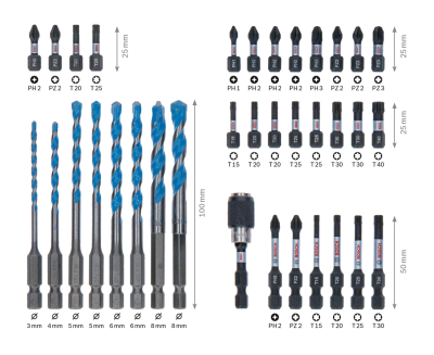 Bosch - Impact Control Serisi HEX-9 MC 35 Parça Karışık Set