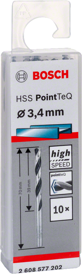 Bosch - HSS-PointeQ Metal Matkap Ucu 3,4 mm 10'lu
