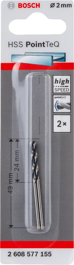 Bosch - HSS-PointeQ Metal Matkap Ucu 2,0 mm 2'li