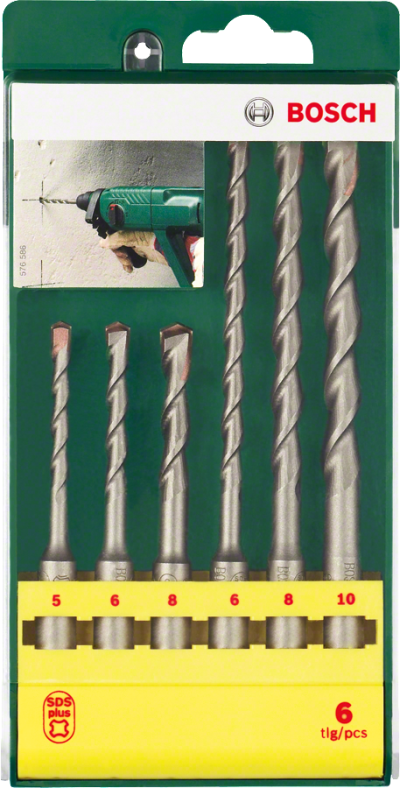 Bosch - SDS-Plus Kırıcı Delici Matkap Ucu Seti 6 Parça (5/6/8x110mm 6/8/10x160mm)