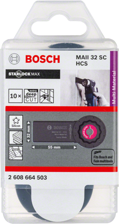 Bosch - Starlock Max - MAII 32 SC - HCS Üniversal Derz ve Macun Kesici Testere Bıçağı (Japon Bıcagı) 10'lu
