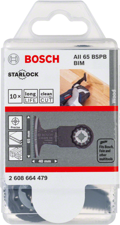 Bosch - Starlock - AII 65 BSPB - BIM Sert Ahşap İçin Daldırmalı Testere Bıçağı 10'lu