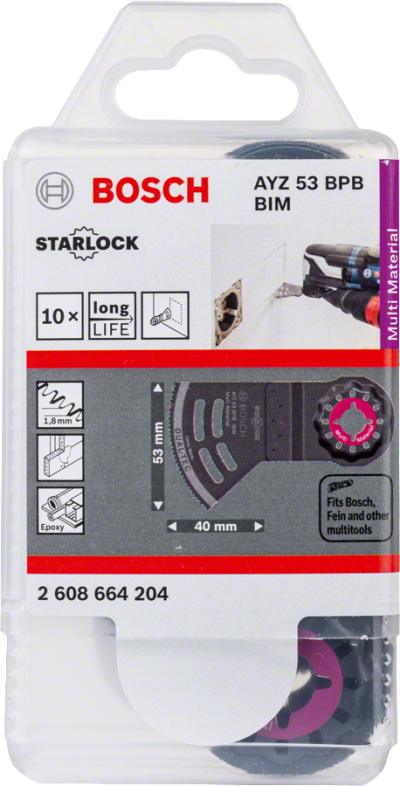 Bosch - Starlock - AYZ 53 BPB - BIM Çoklu Malzeme İçin Daldırmalı ve Yana Kesim Testere Bıçağı 10'lu