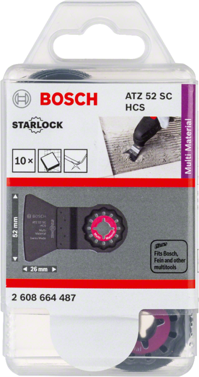 Bosch - Starlock - ATZ 52 SC - HCS Harç ve Beton Artıkları İçin Sert Raspa Bıçağı 10'lu