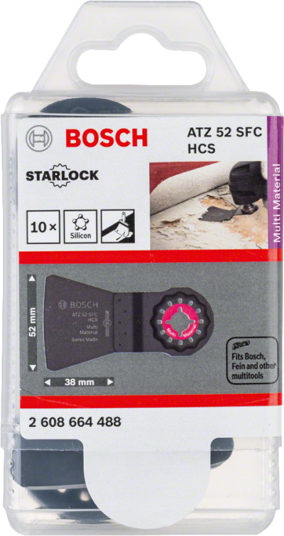 Bosch - Starlock - ATZ 52 SFC - HCS Yumuşak Silikon ve Boya Artıkları İçin Esnek Raspa Bıçağı 10'lu