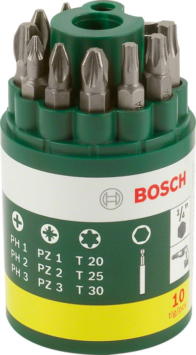Bosch - 10 Parça Vidalama Ucu Seti (PH+PZ+T)