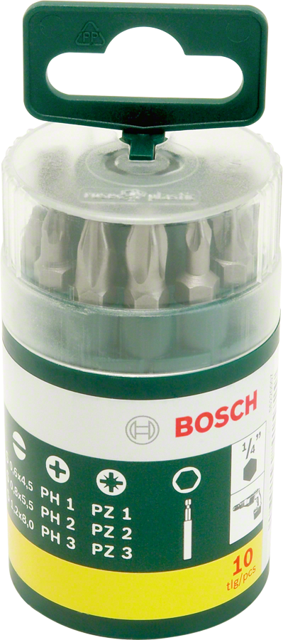 Bosch - 10 Parça Vidalama Ucu Seti (PH+PZ+S)