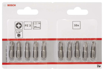 Bosch - Extra Hard Serisi Vidalama Ucu PZ 3*25 mm 10'lu