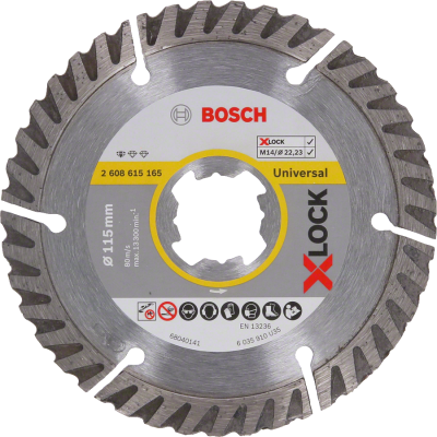 Bosch - X-LOCK - Standard Seri Genel Yapı Malzemeleri İçin Elmas Kesme Diski 115 mm
