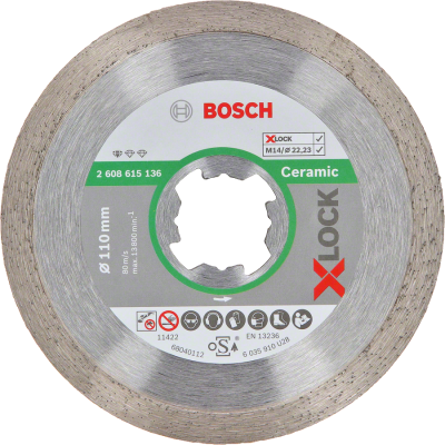 Bosch - X-LOCK - Standard Seri Seramik İçin Elmas Kesme Diski 110 mm