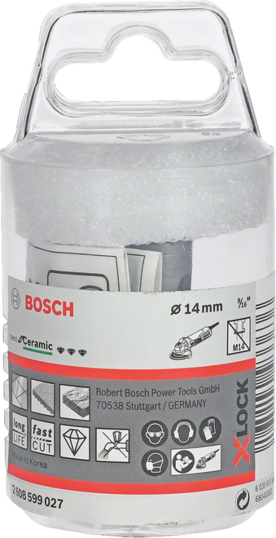 Bosch - X-LOCK - Best Serisi, Taşlama İçin Seramik Kuru Elmas Delici 14*30 mm