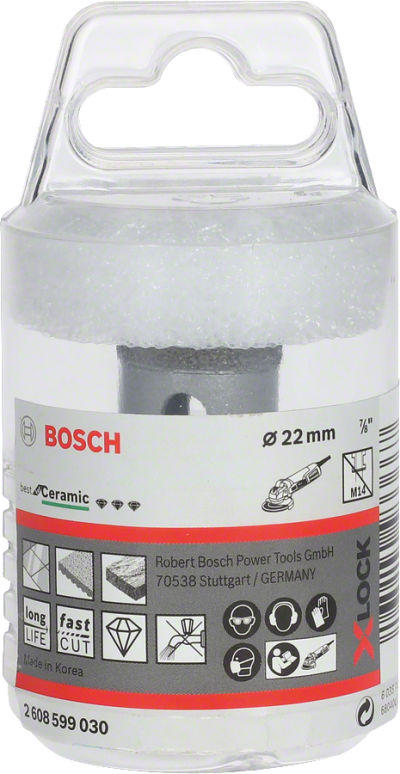 Bosch - X-LOCK - Best Serisi, Taşlama İçin Seramik Kuru Elmas Delici 22*35 mm