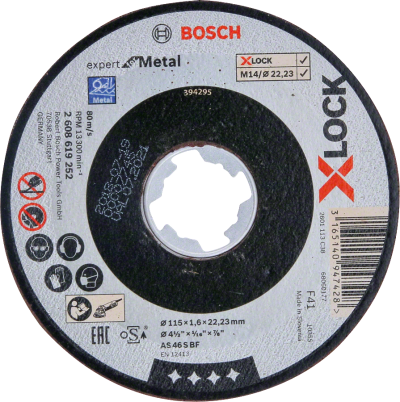 Bosch - X-LOCK - 115*1,6 mm Expert Serisi Düz Metal Kesme Diski (Taş)