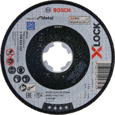 Bosch - X-LOCK - 115*2,5 mm Expert Serisi Düz Metal Kesme Diski (Taş)