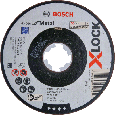 Bosch - X-LOCK - 125*1,6 mm Expert Serisi Düz Metal Kesme Diski (Taş)