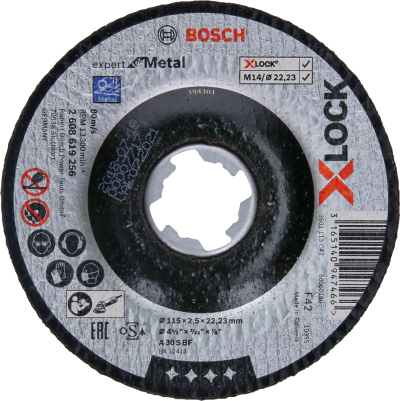 Bosch - X-LOCK - 115*2,5 mm Expert Serisi Bombeli Metal Kesme Diski (Taş)
