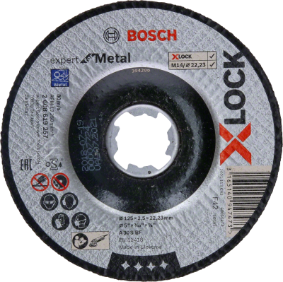 Bosch - X-LOCK - 125*2,5 mm Expert Serisi Bombeli Metal Kesme Diski (Taş)