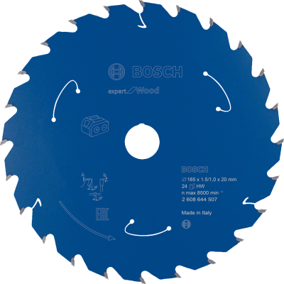 Bosch - Expert for Serisi Ahşap için Akülü Daire Testere Bıçağı 165*20 mm 24 Diş
