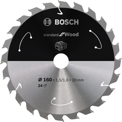 Bosch - Standard for Serisi Ahşap için Akülü Daire Testere Bıçağı 160*20 mm 24 Diş