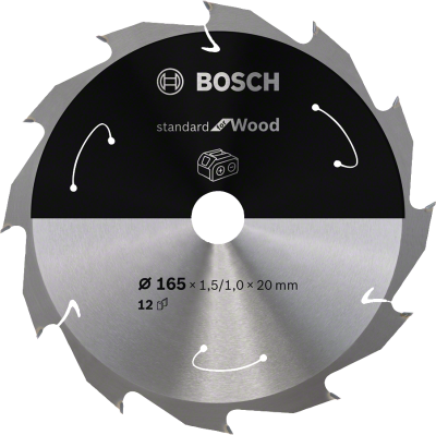 Bosch - Standard for Serisi Ahşap için Akülü Daire Testere Bıçağı 165*20 mm 12 Diş