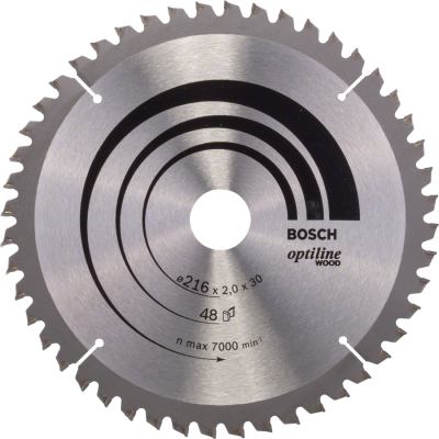 Bosch - Optiline Serisi Ahşap için Daire Testere Bıçağı B 216x30 mm-48 Diş