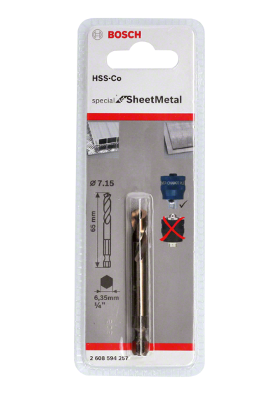 Bosch - Power Change Plus Special Serisi Metal Ve Inox Delik Açma Testereleri için Merkezleme Ucu HSS-Co 65 mm