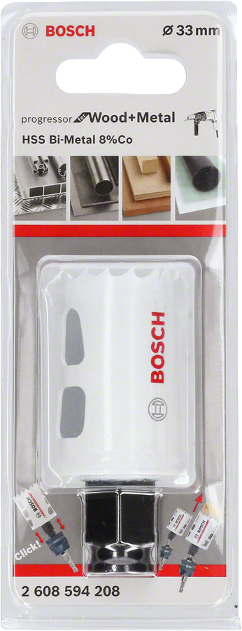Bosch - Yeni Progressor Serisi Ahşap ve Metal için Delik Açma Testeresi (Panç) 33 mm