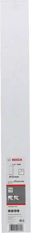 Bosch - Standard Seri Beton İçin 1 1/4'' UNC Girişli Sulu Elmas Karot Ucu 52mm