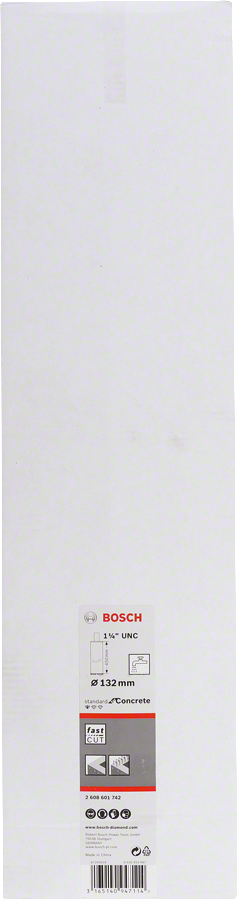 Bosch - Standard Seri Beton İçin 1 1/4'' UNC Girişli Sulu Elmas Karot Ucu 132mm