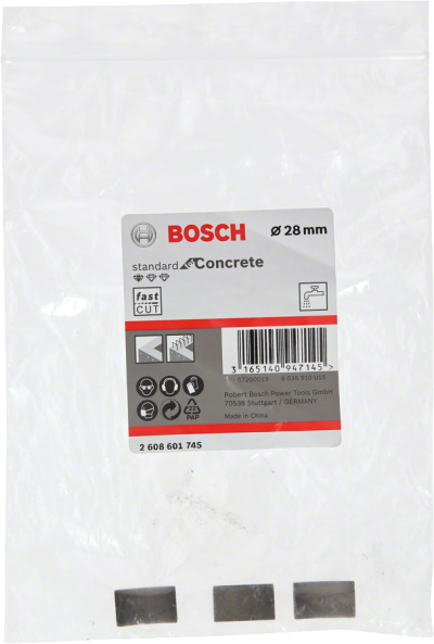 Bosch - Standard Seri Sulu Elmas Karot Ucu Segmanı 28mm G1/2'' 3'lü