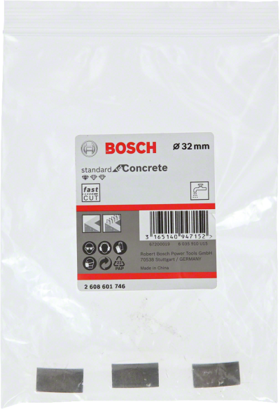 Bosch - Standard Seri Sulu Elmas Karot Ucu Segmanı 32mm G1/2'' 3'lü