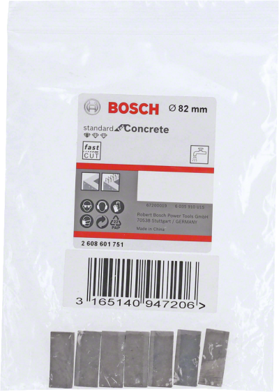 Bosch - Standard Seri Sulu Elmas Karot Ucu Segmanı 82mm 1 1/4'' 7'li