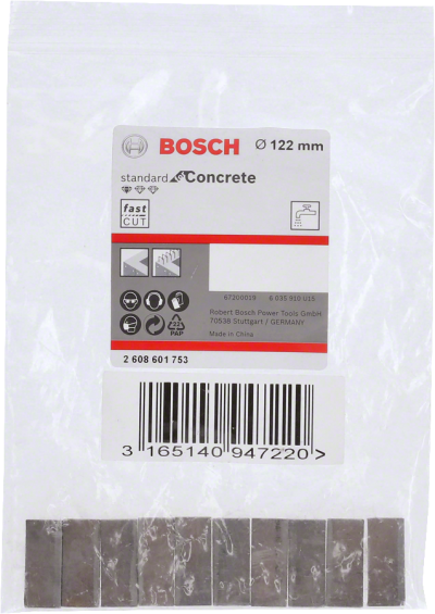 Bosch - Standard Seri Sulu Elmas Karot Ucu Segmanı 122mm 1 1/4'' 10'lu