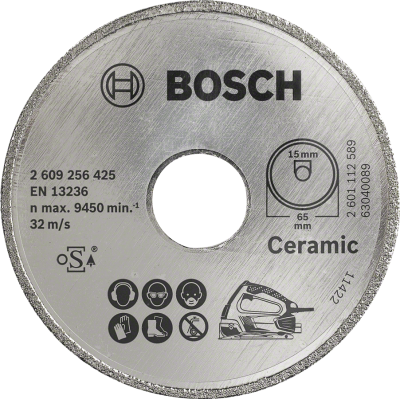 Bosch - Seramik İçin PKS 16 Multi Uyumlu Elmas Kesme Diski 65 x 15mm
