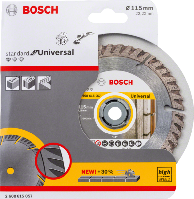 Bosch - Standard Seri Genel Yapı Malzemeleri İçin Elmas Kesme Diski 115 mm