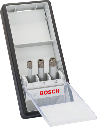 Bosch - Standard Seri, Matkap İçin Seramik Kuru Elmas Delici Seti 3 Parça 6/8/10*33 mm