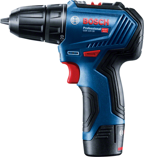 Bosch Professional GSR 12V-30 + 39Parça Vidalama Seti Akülü Delme Vidalama Makinesi