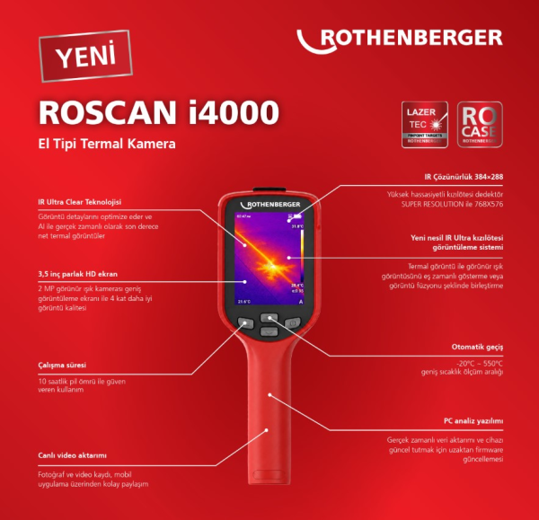 Rothenberger ROSCAN i4000 El Tipi Termal Kamera