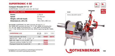 Rothenberger SUPERTRONIC 4 SE (1/2-4) Pafta