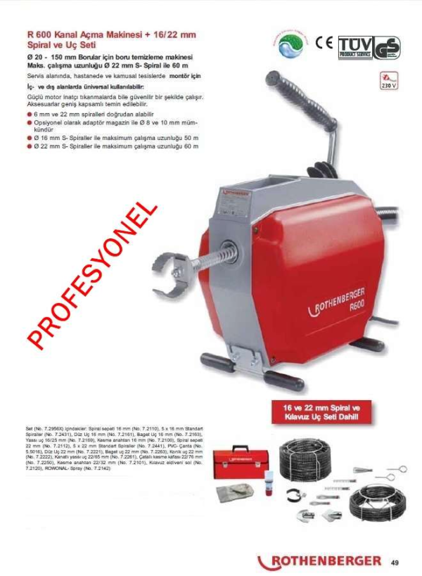 Rothenberger R 600 Kanal Açma Makinası